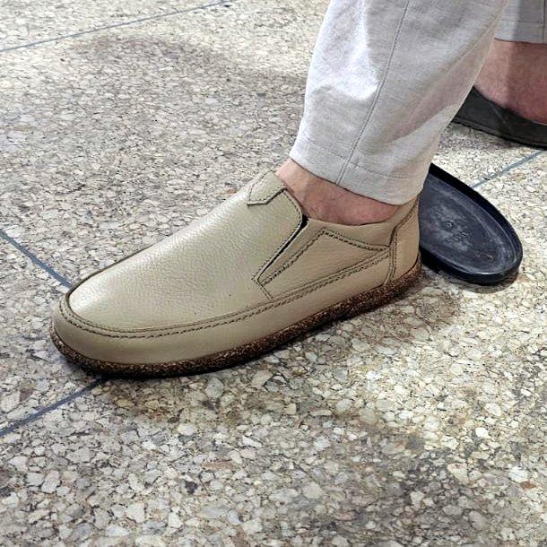 Mocassin en cuir Beige